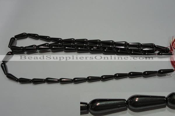 CMH139 15.5 inches 6*16mm teardrop magnetic hematite beads