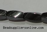 CMH152 15.5 inches 5*11mm twisted rice magnetic hematite beads