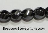 CMH157 15.5 inches 8*8mm twisted rice magnetic hematite beads