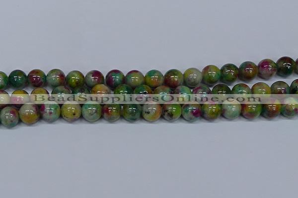 CMJ418 15.5 inches 12mm round rainbow jade beads wholesale