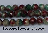 CMJ568 15.5 inches 4mm round rainbow jade beads wholesale