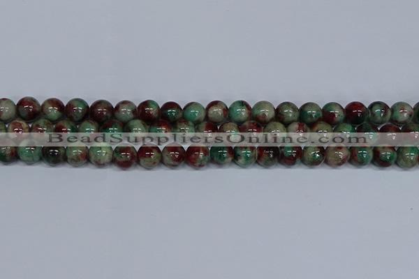 CMJ571 15.5 inches 10mm round rainbow jade beads wholesale