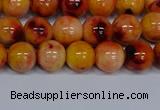 CMJ647 15.5 inches 8mm round rainbow jade beads wholesale