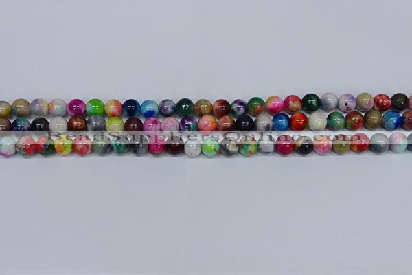 CMJ752 15.5 inches 8mm round rainbow jade beads wholesale