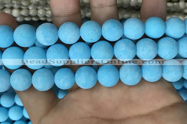 CMJ839 15.5 inches 12mm round matte Mashan jade beads wholesale