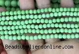 CMJ840 15.5 inches 4mm round matte Mashan jade beads wholesale