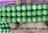 CMJ844 15.5 inches 12mm round matte Mashan jade beads wholesale