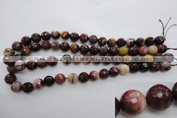 CMK115 15.5 inches 12mm faceted round mookaite beads wholesale