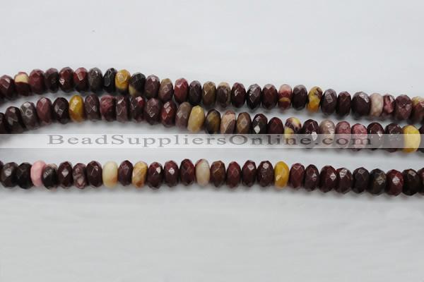 CMK121 15.5 inches 7*10mm faceted rondelle mookaite beads wholesale