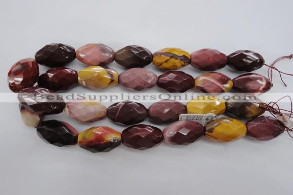 CMK133 15.5 inches 20*30mm faceted rice mookaite beads wholesale