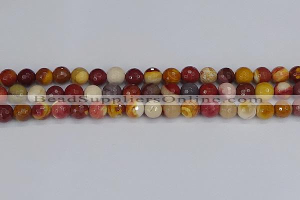 CMK318 15.5 inches 8mm faceted round mookaite gemstone beads