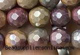 CMK338 15.5 inches 6mm faceted round AB-color mookaite beads