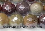 CMK357 15 inches 10mm faceted round AB-color mookaite beads