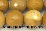 CMK366 15 inches 8mm faceted round yellow mookaite beads