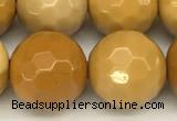 CMK367 15 inches 10mm faceted round yellow mookaite beads