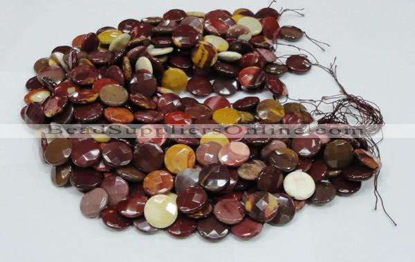 CMK52 15.5 inches 12mm faceted coin mookaite beads wholesale