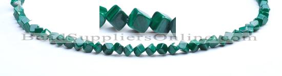 CMN11 A grade 4*4mm cubic natural malachite beads wholesale