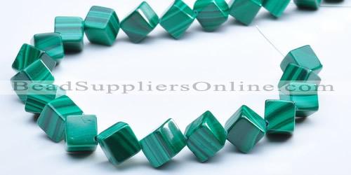 CMN14 A grade cubic 8*8mm natural malachite beads Wholesale