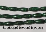 CMN211 15.5 inches 5*12mm rice natural malachite beads wholesale