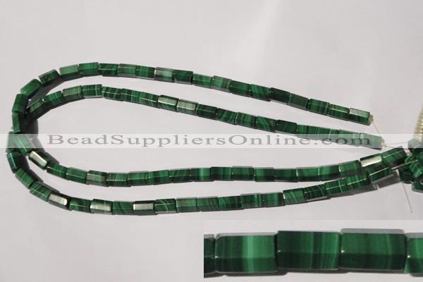 CMN242 15.5 inches 6*10mm faceted tube natural malachite beads