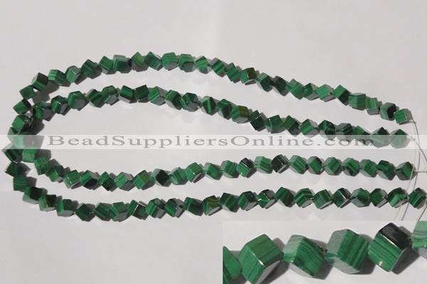 CMN245 15.5 inches 4*4mm cube natural malachite beads wholesale