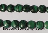 CMN251 15.5 inches 8mm flat round natural malachite beads wholesale