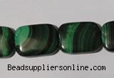 CMN317 15.5 inches 15*20mm rectangle natural malachite beads wholesale