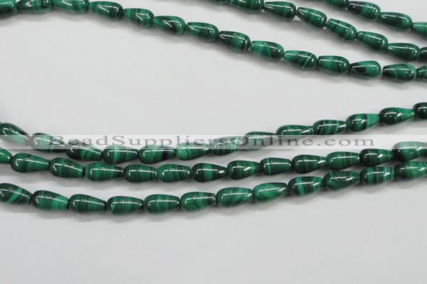 CMN415 15.5 inches 5*9mm teardrop natural malachite beads wholesale