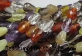 CMQ19 15.5 inches 6*9mm faceted teardrop multicolor quartz beads