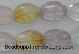 CMQ253 15.5 inches 13*18mm faceted oval multicolor quartz beads