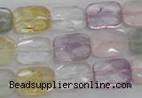 CMQ258 15.5 inches 10*14mm faceted rectangle multicolor quartz beads