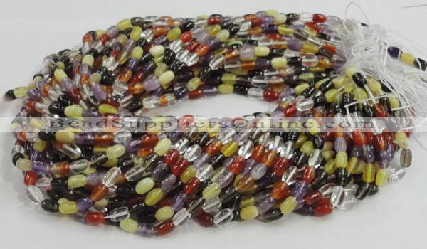 CMQ27 15.5 inches 5*8mm rice multicolor quartz beads wholesale