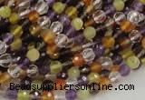 CMQ30 15.5 inches 4mm faceted round multicolor quartz beads