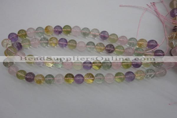 CMQ304 15.5 inches 12mm round multicolor quartz gemstone beads