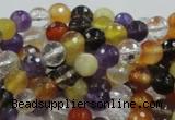 CMQ31 15.5 inches 6mm faceted round multicolor quartz beads