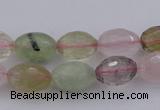 CMQ318 15.5 inches 10*14mm faceted rice mixed quartz beads