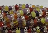 CMQ36 15.5 inches 5*8mm faceted rondelle multicolor quartz beads