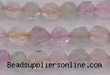 CMQ366 15.5 inches 6mm faceted nuggets mixed quartz beads