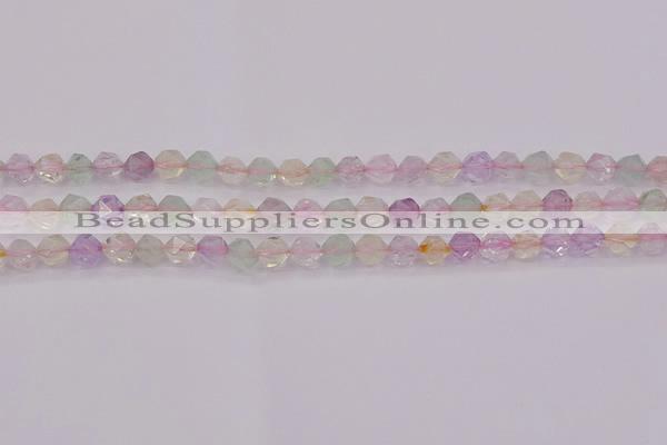 CMQ366 15.5 inches 6mm faceted nuggets mixed quartz beads