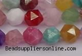 CMQ372 15.5 inches 8mm faceted nuggets mixed gemstone beads