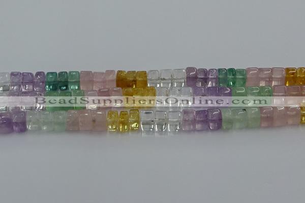 CMQ39 15.5 inches 6*10mm triangle mixed quartz beads wholesale