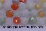 CMQ411 15.5 inches 6mm faceted nuggets mixed jade beads