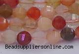 CMQ426 15.5 inches 6mm faceted round natural mixed quartz beads