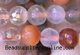 CMQ436 15.5 inches 6mm faceted round mixed rutilated quartz beads