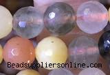 CMQ437 15.5 inches 8mm faceted round mixed rutilated quartz beads