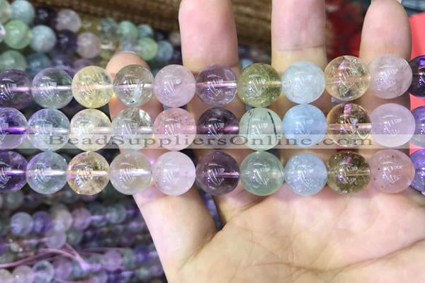 CMQ453 15.5 inches 12mm round rainbow quartz beads wholesale