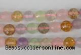 CMQ52 15.5 inches 8mm faceted round multicolor quartz beads