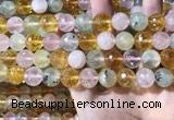 CMQ533 15.5 inches 12mm faceted round colorfull quartz beads