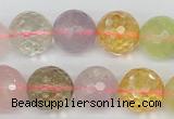 CMQ56 15.5 inches 16mm faceted round multicolor quartz beads