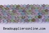 CMQ576 15.5 inches 8mm faceted round mixed quartz beads